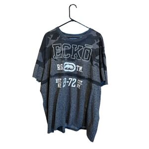 Ecko Unltd. Rawthentic Gray Camo Short Sleeve Graphic T-Shirt Men's 3XL